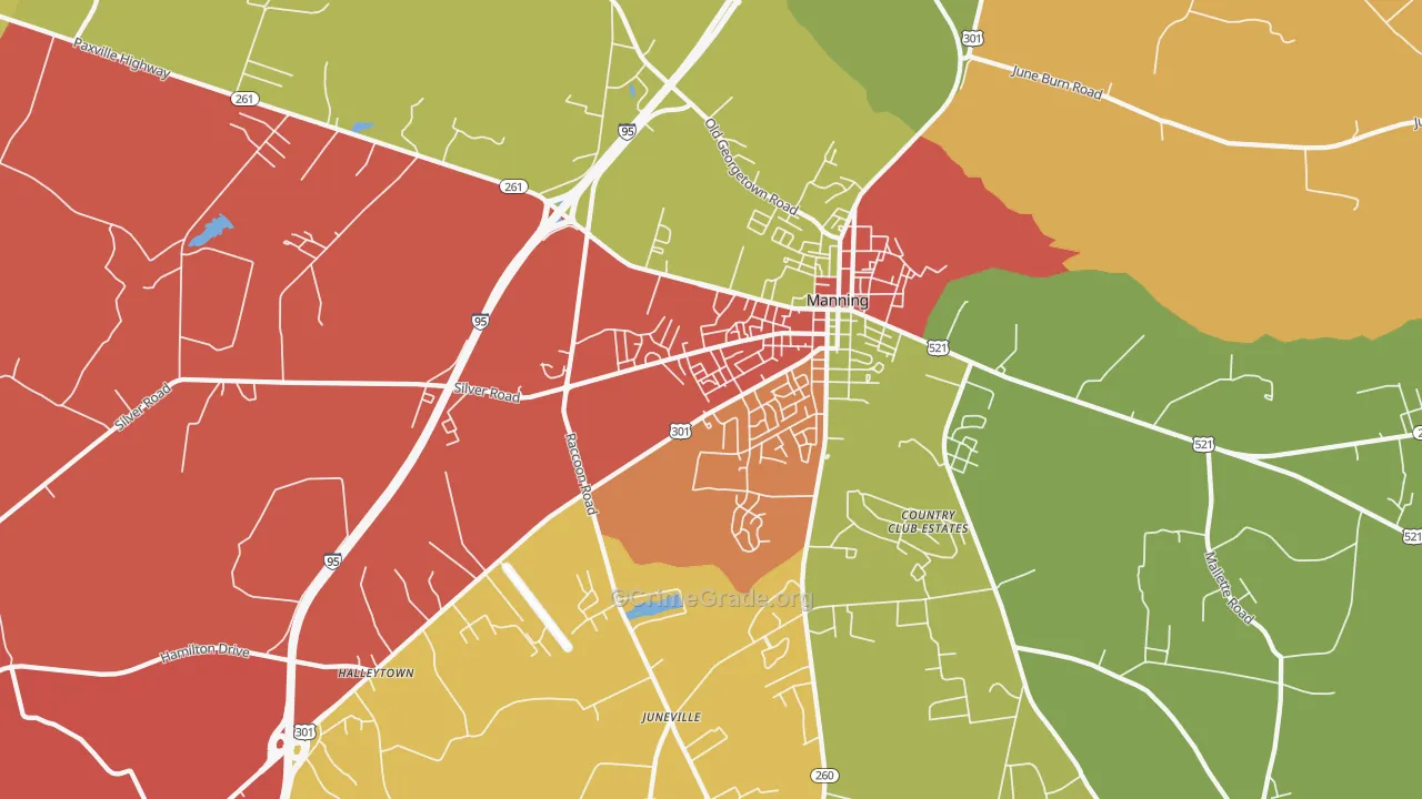 Davis Station, SC Map of Theft Rates