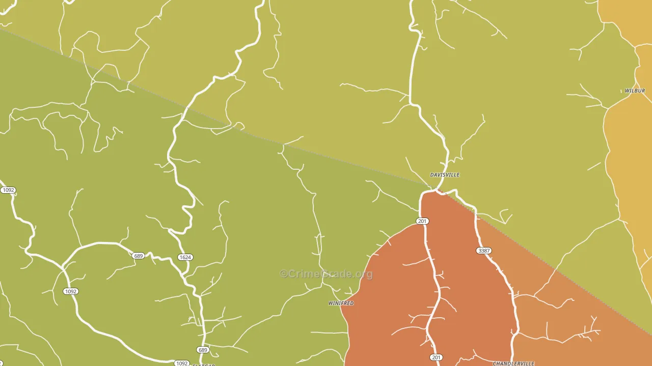 Davisville, KY Map of Theft Rates