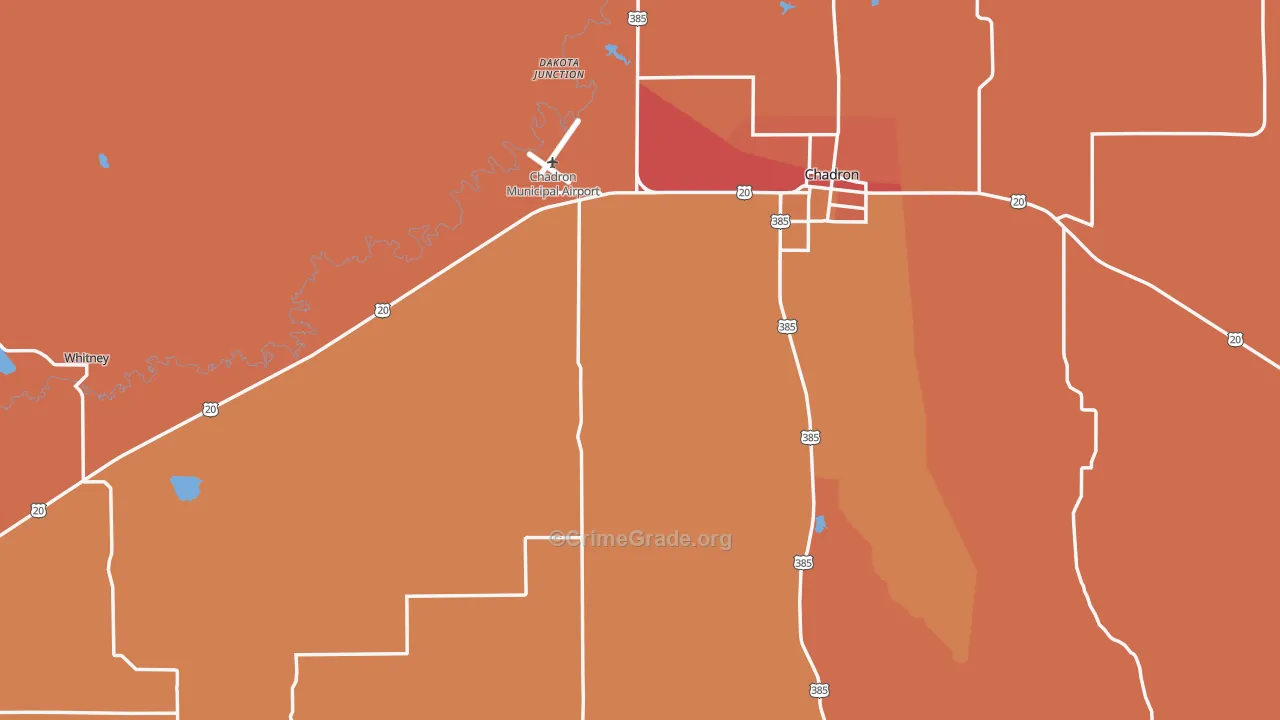 Dawes County, NE Map of Theft Rates
