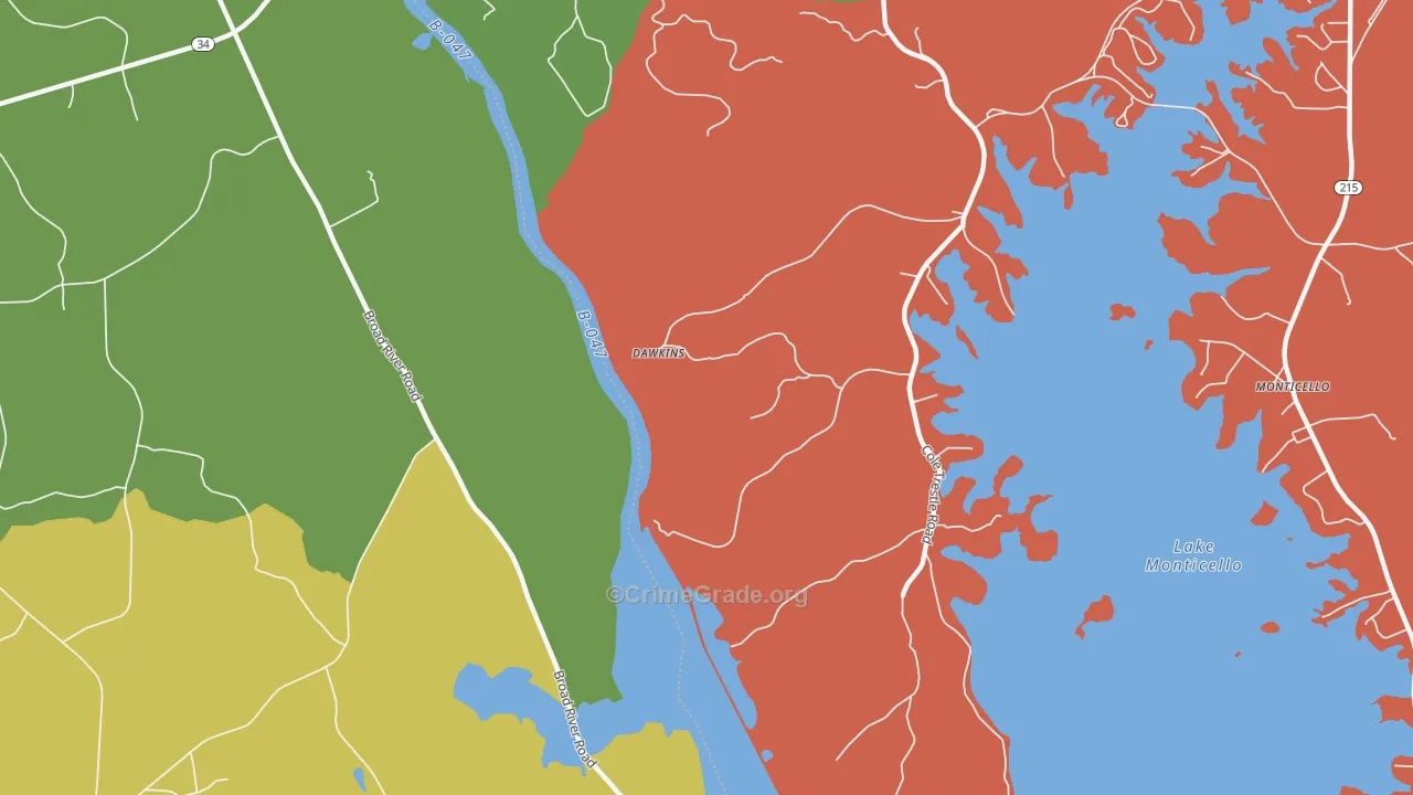 Dawkins, SC Map of Theft Rates