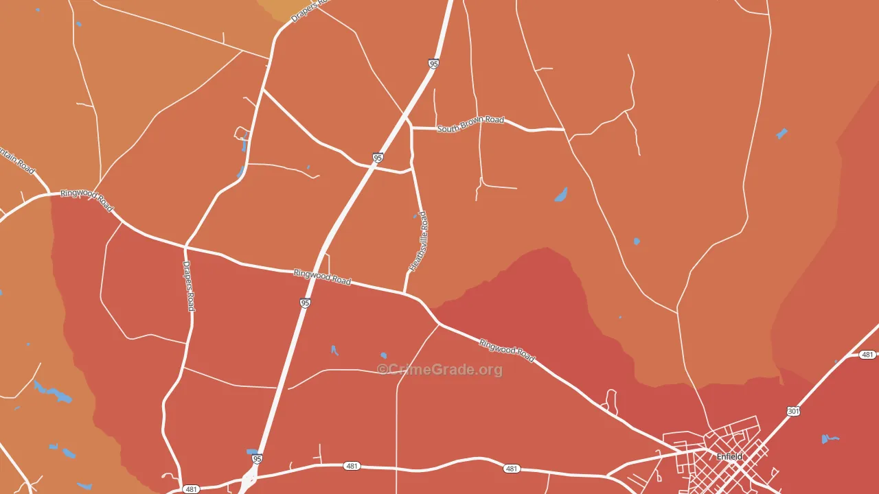 Dawson Crossroads, NC Map of Theft Rates