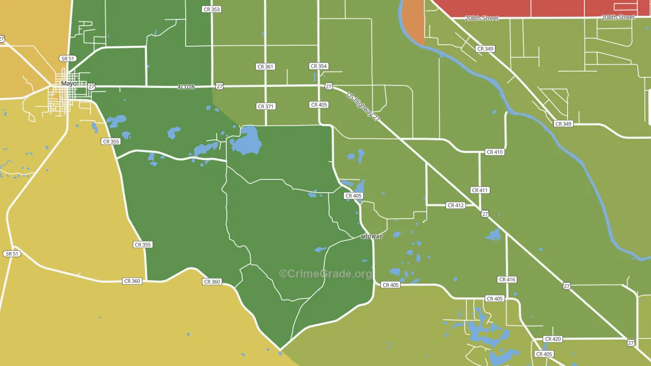 Day, FL Map of Theft Rates