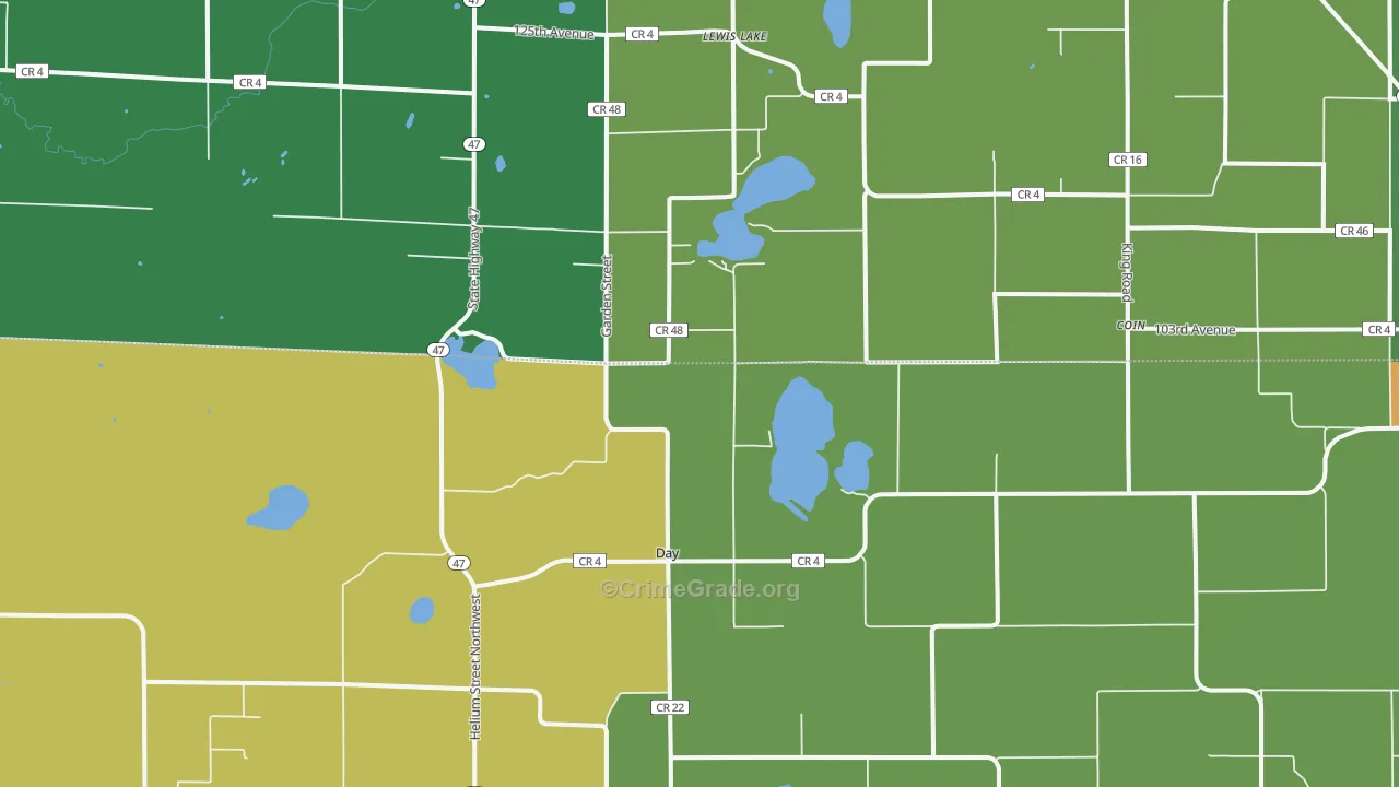 Day, MN Map of Theft Rates