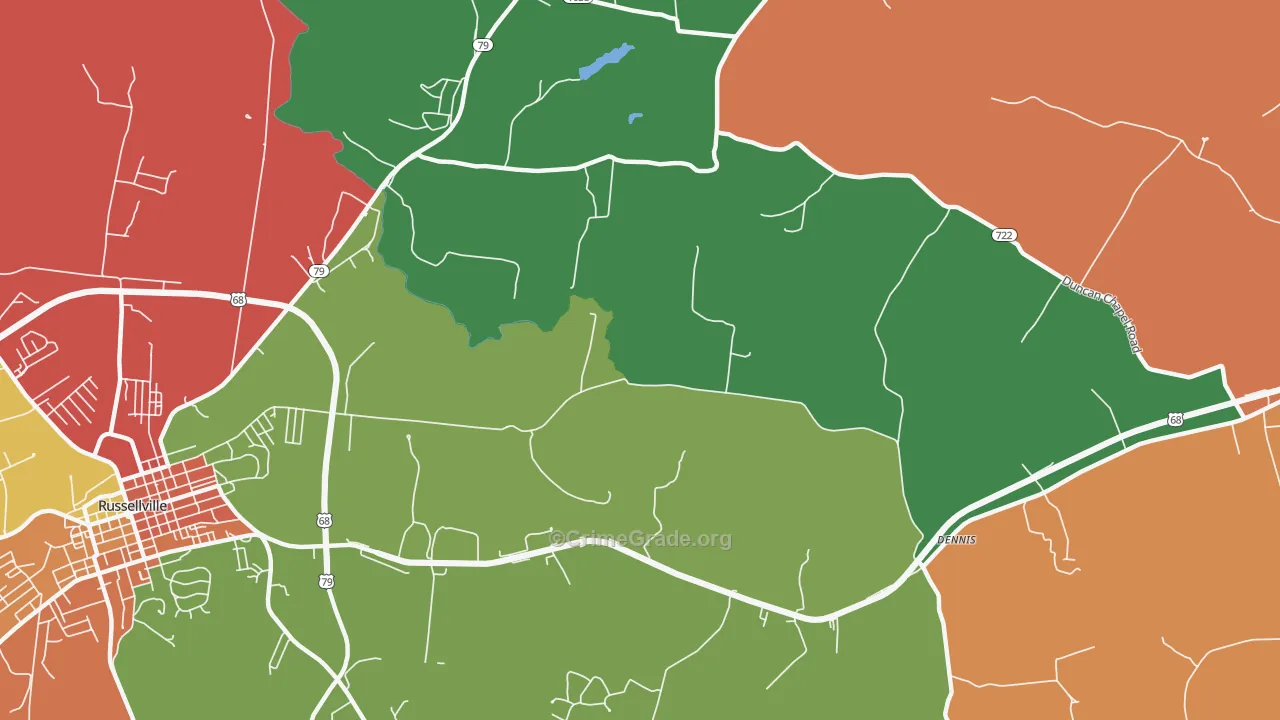 Daysville, KY Map of Theft Rates
