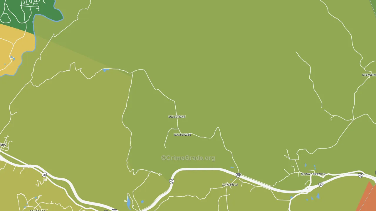 Daysville, TN Map of Theft Rates