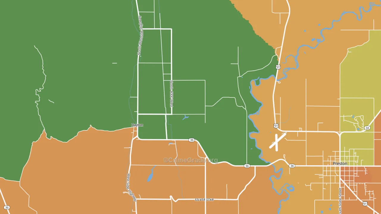 Dayton, ID Map of Theft Rates