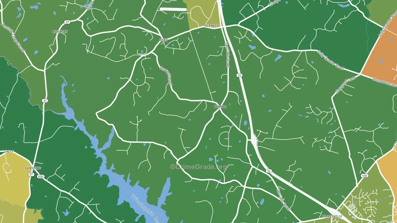 Dayton, MD Map of Theft Rates