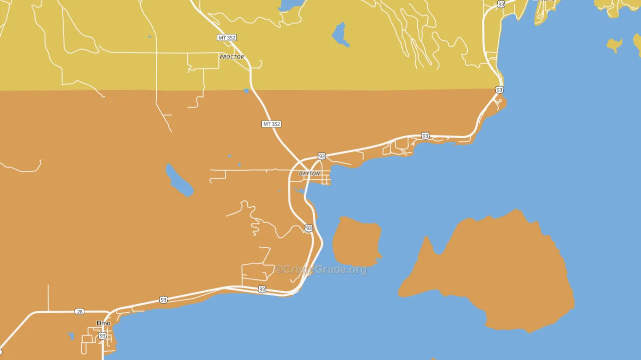 Dayton, MT Map of Theft Rates