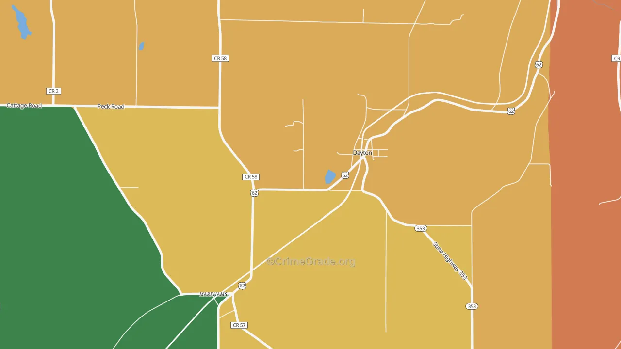 Dayton, NY Map of Theft Rates
