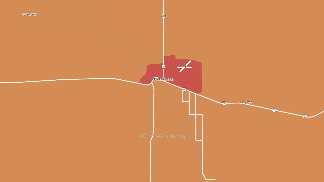 De Baca County, NM Map of Theft Rates