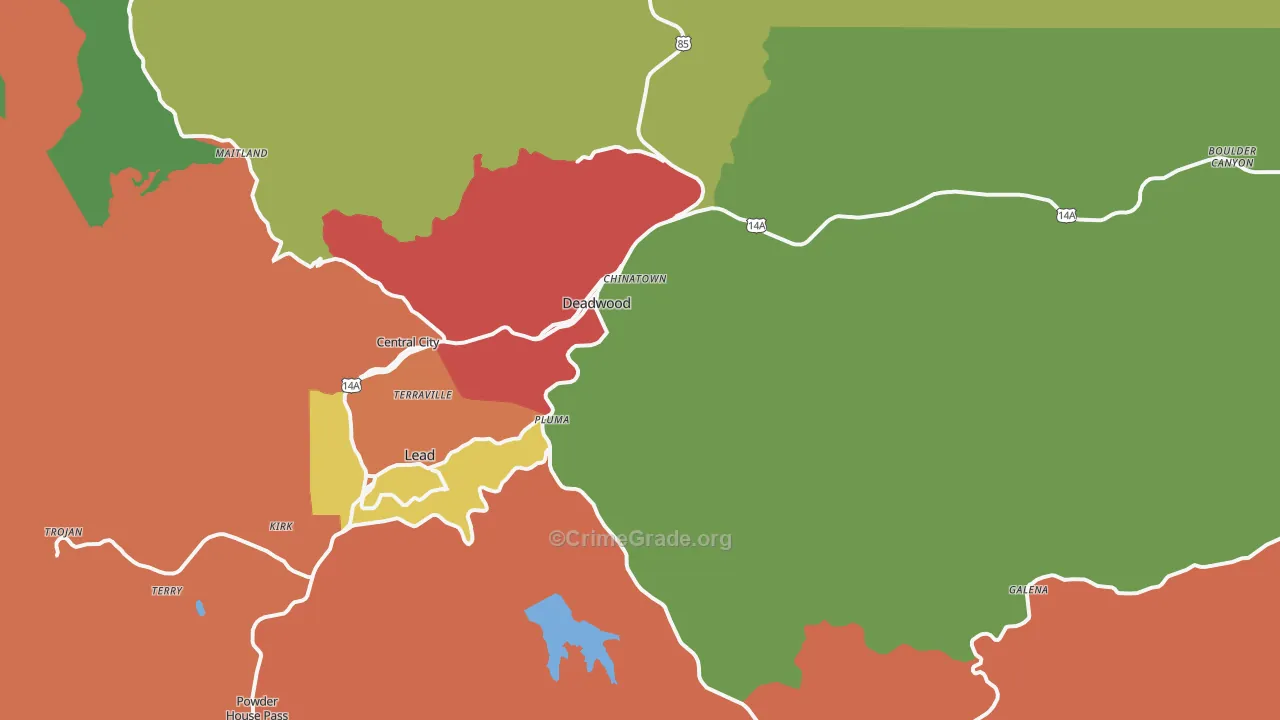 Deadwood, SD Map of Theft Rates
