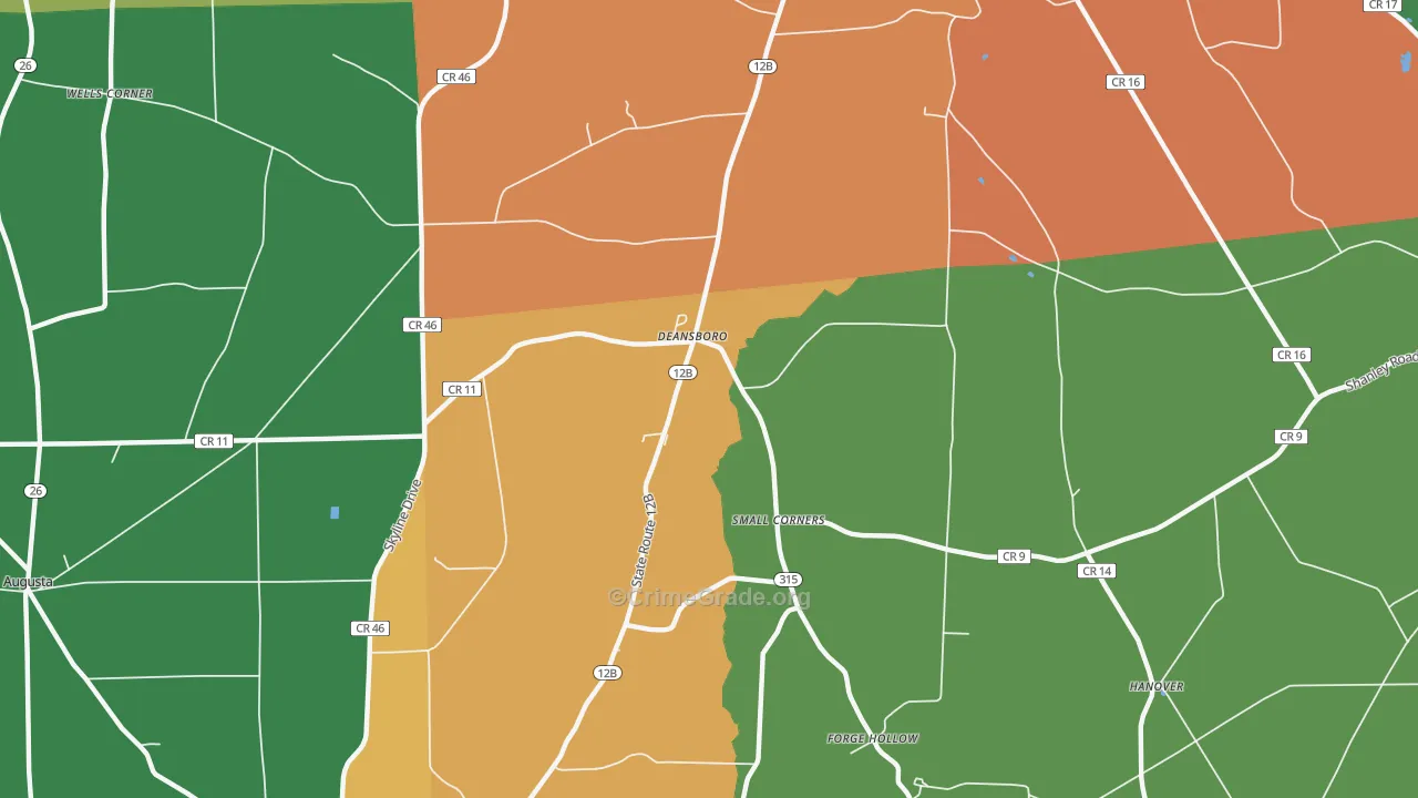 Deansboro, NY Map of Theft Rates