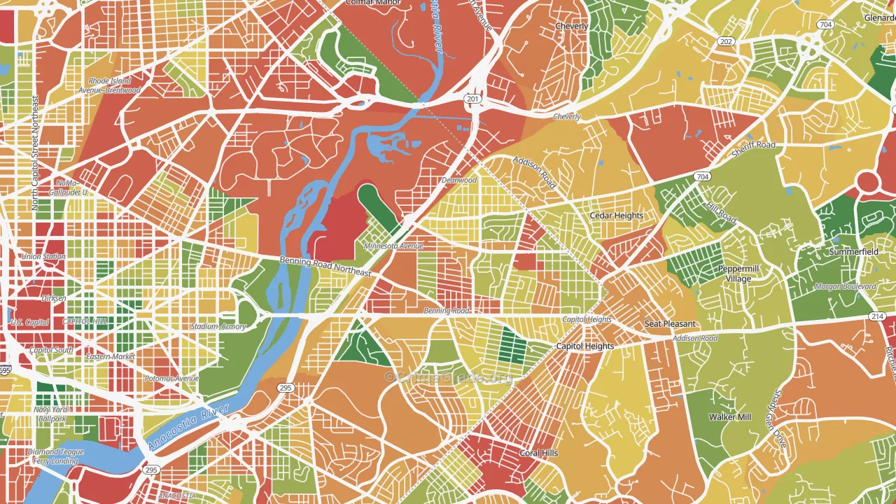 Deanwood, Washington, DC Map of Theft Rates