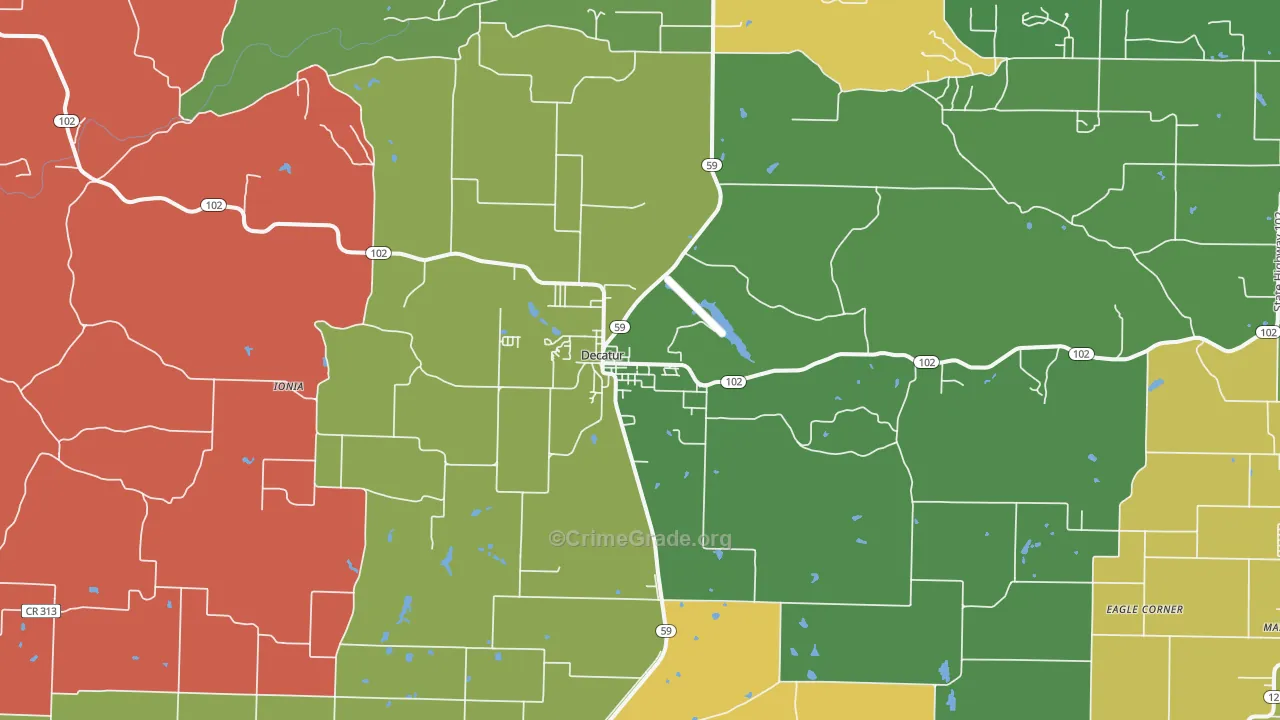 Decatur, AR Map of Theft Rates
