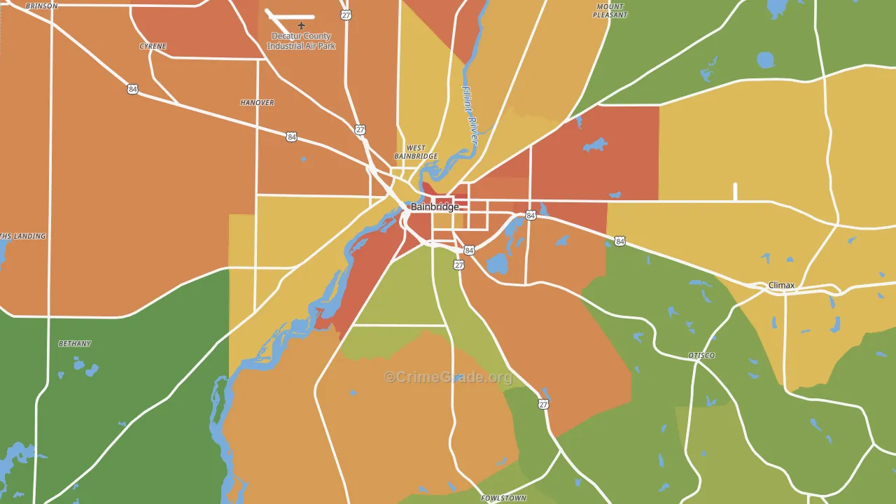 Decatur County, GA Map of Theft Rates