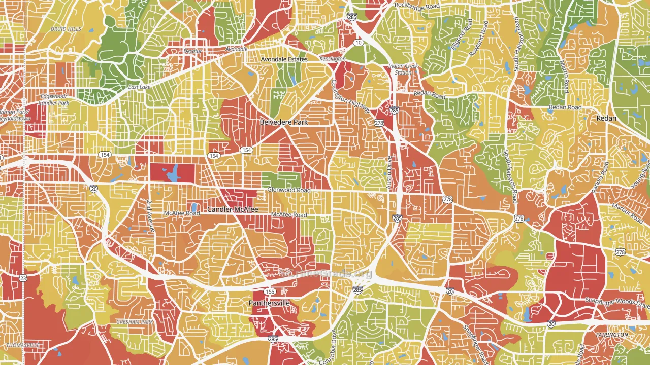 Decatur, GA Map of Theft Rates