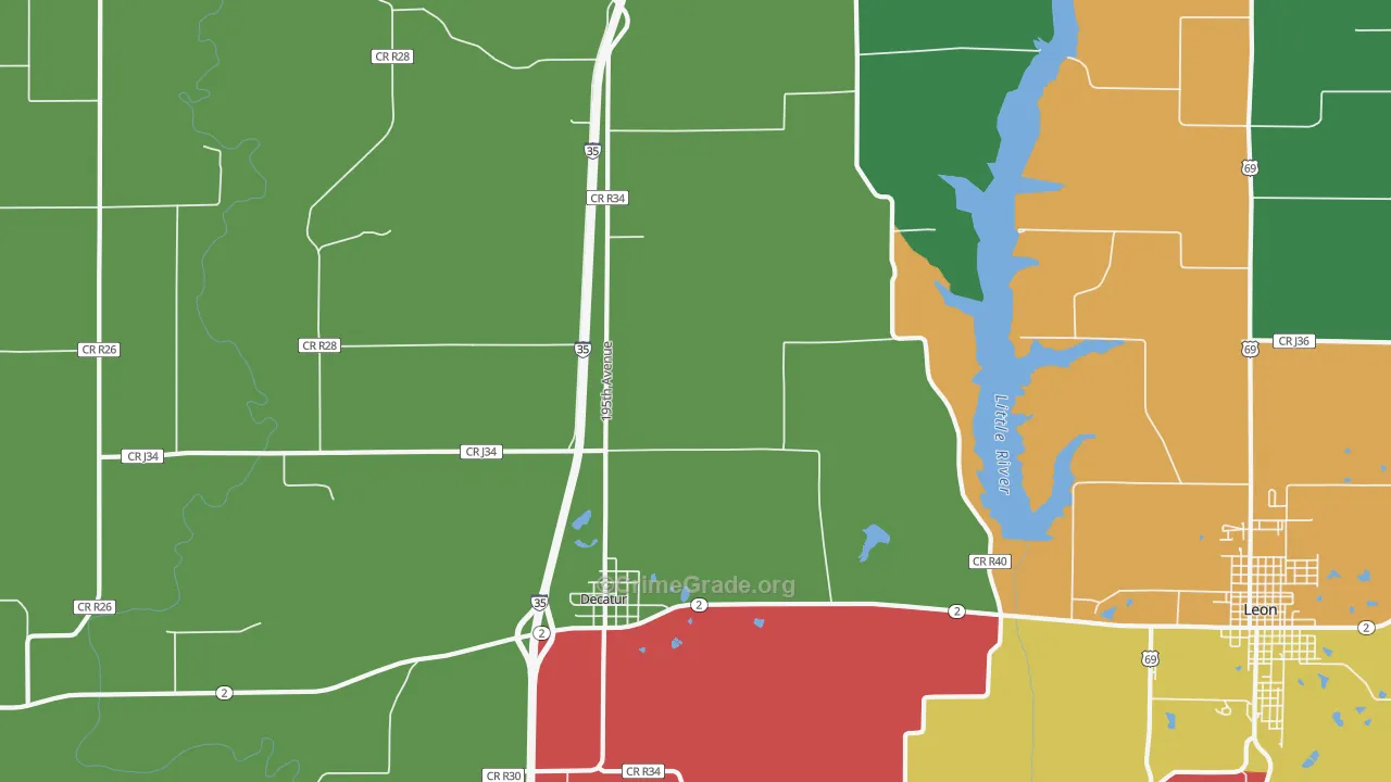 Decatur, IA Map of Theft Rates