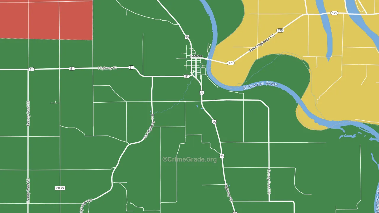 Decatur, NE Map of Theft Rates