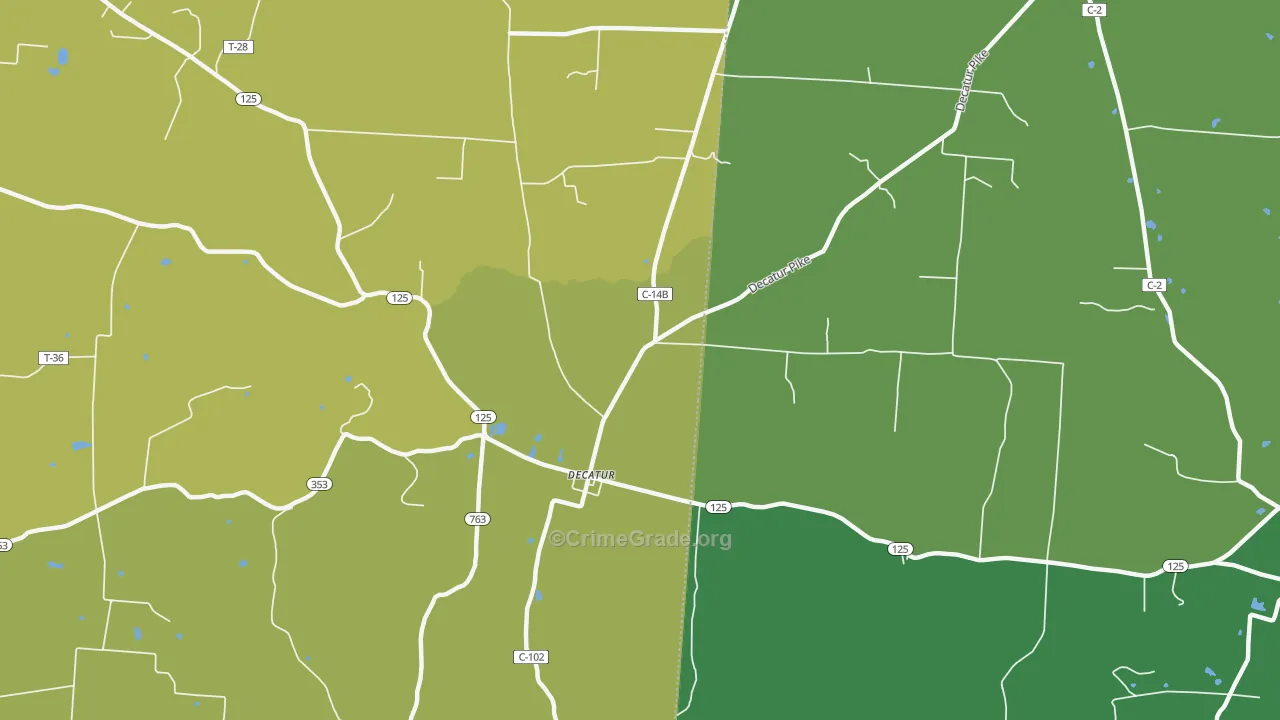 Decatur, OH Map of Theft Rates
