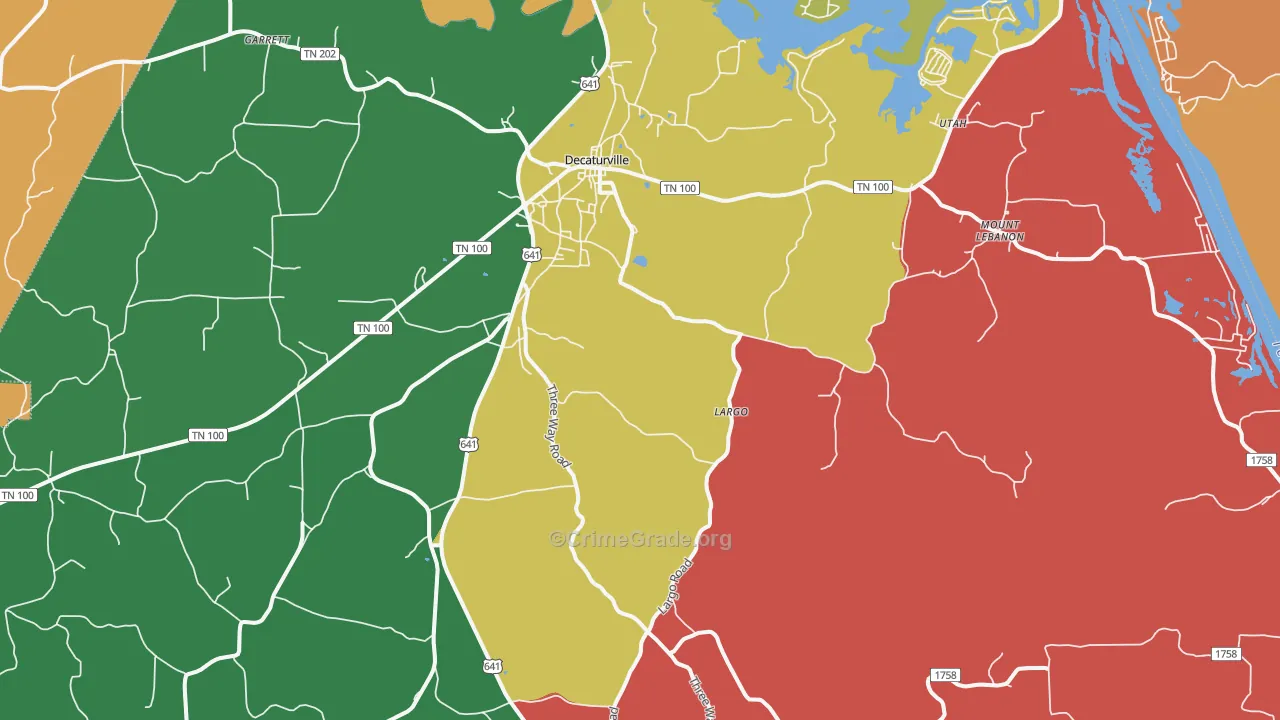 Decaturville, TN Map of Theft Rates