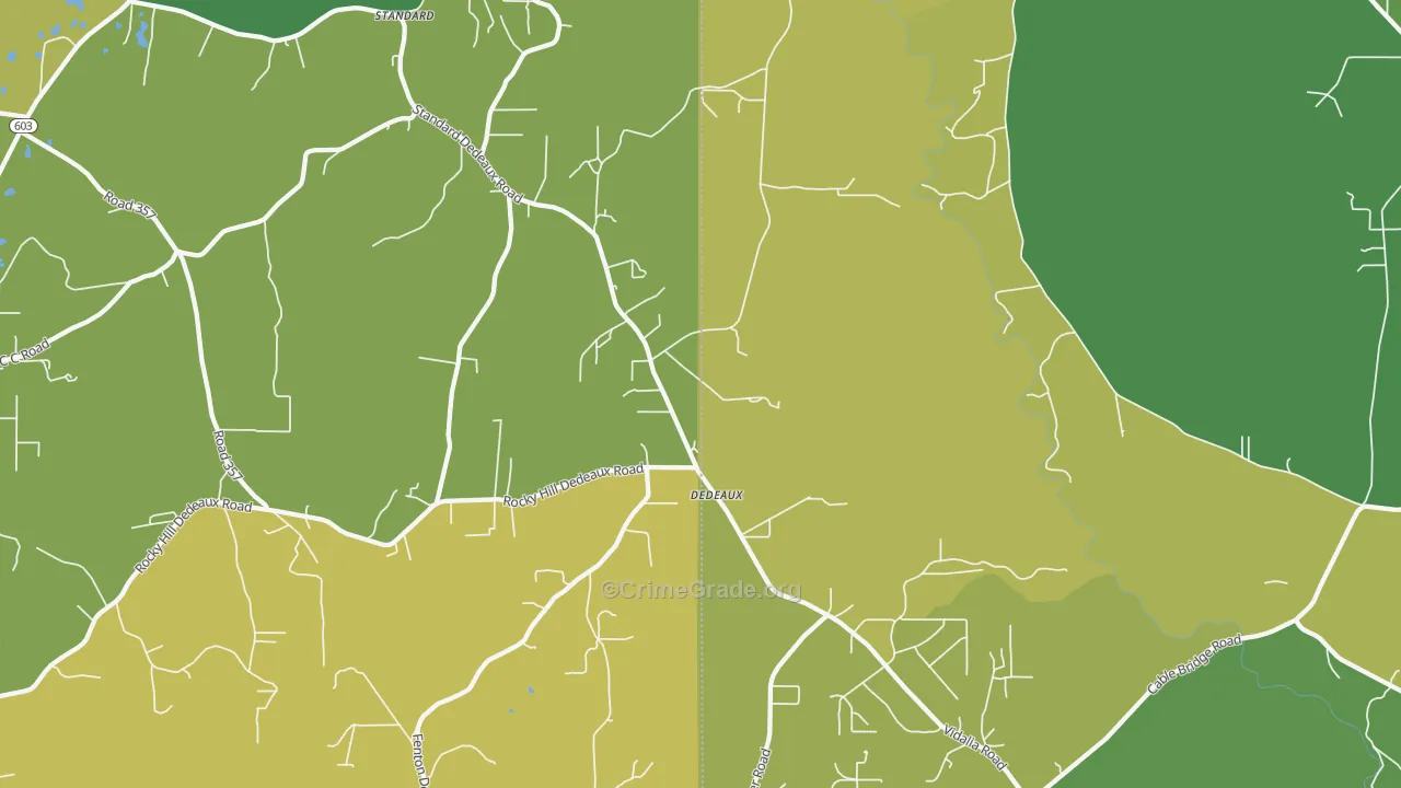 Dedeaux, MS Map of Theft Rates