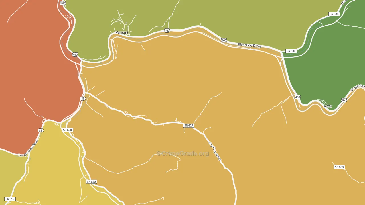 Deel, VA Map of Theft Rates