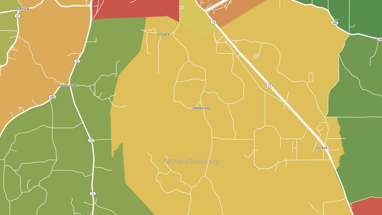 Deemer, MS Map of Theft Rates