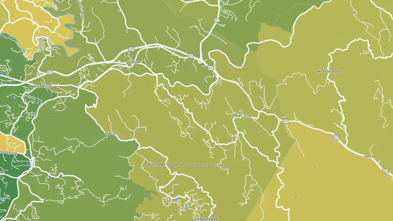 Deep Gap, NC Map of Theft Rates