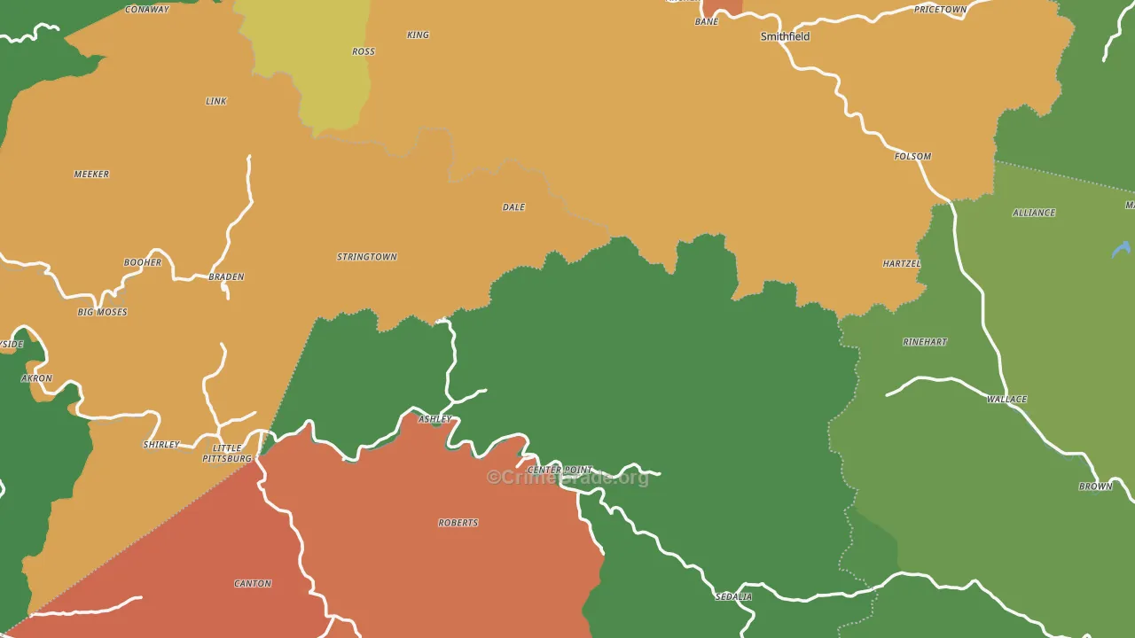 Deep Valley, WV Map of Theft Rates
