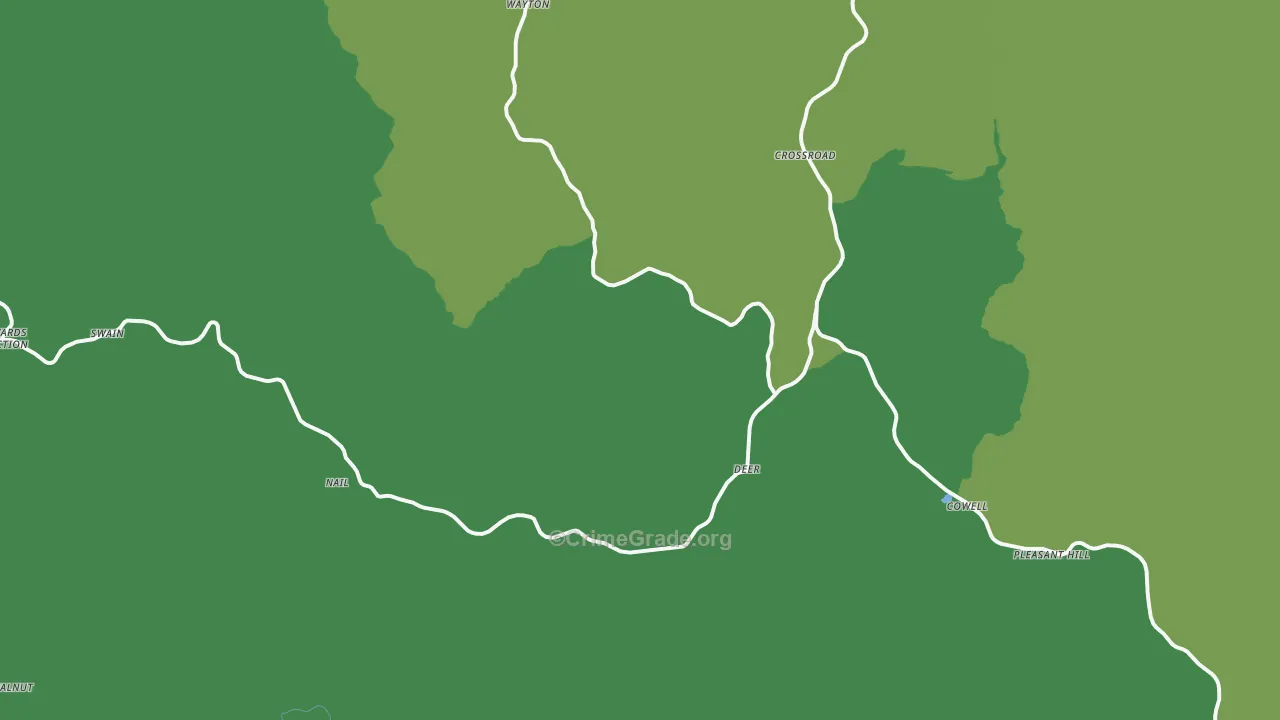 Deer, AR Map of Theft Rates