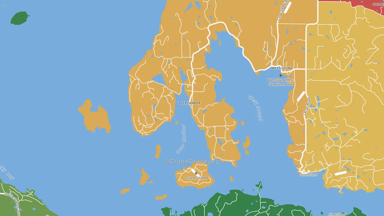 Deer Harbor, WA Map of Theft Rates