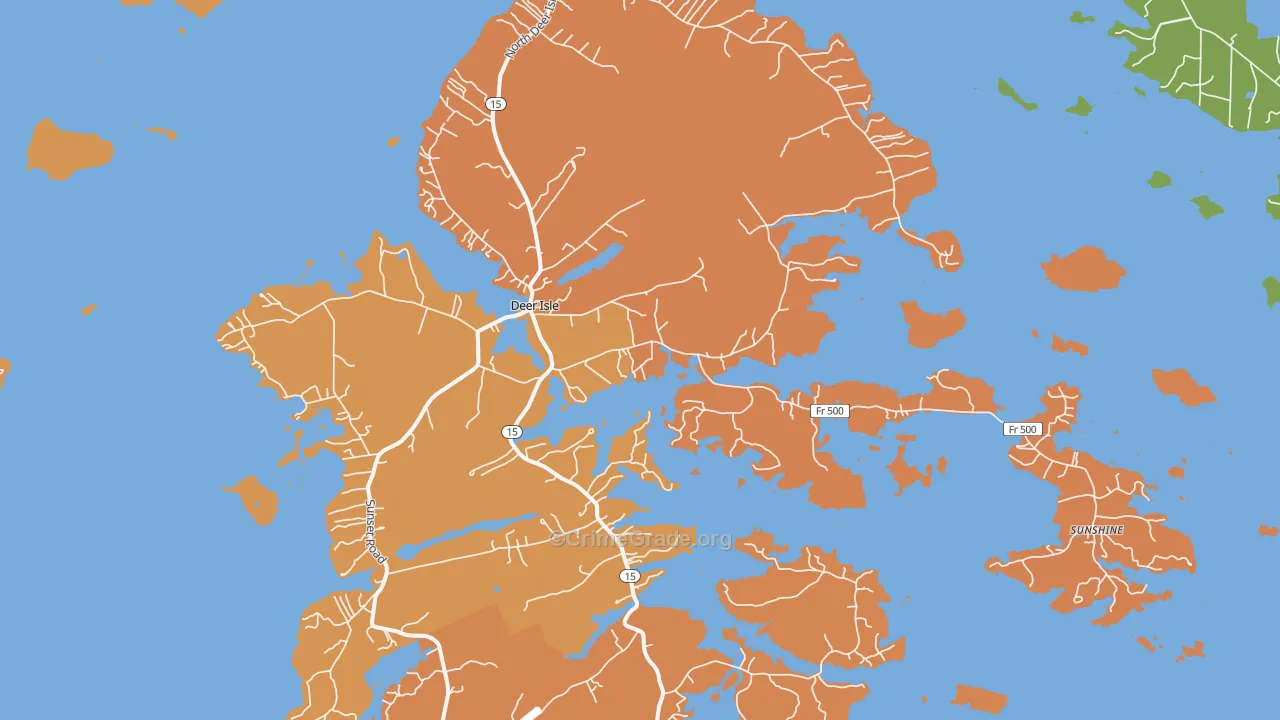 Deer Isle, ME Map of Theft Rates