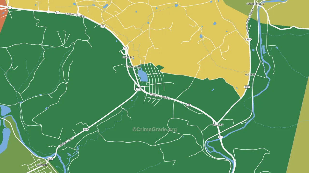 Deer Lake, PA Map of Theft Rates