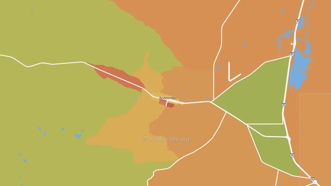 Deer Lodge County, MT Map of Theft Rates