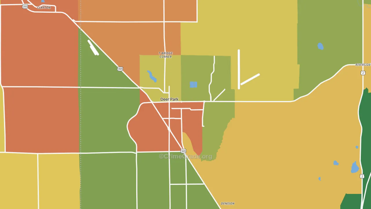 Deer Park, WA Map of Theft Rates