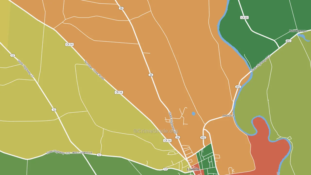 Deer River, NY Map of Theft Rates