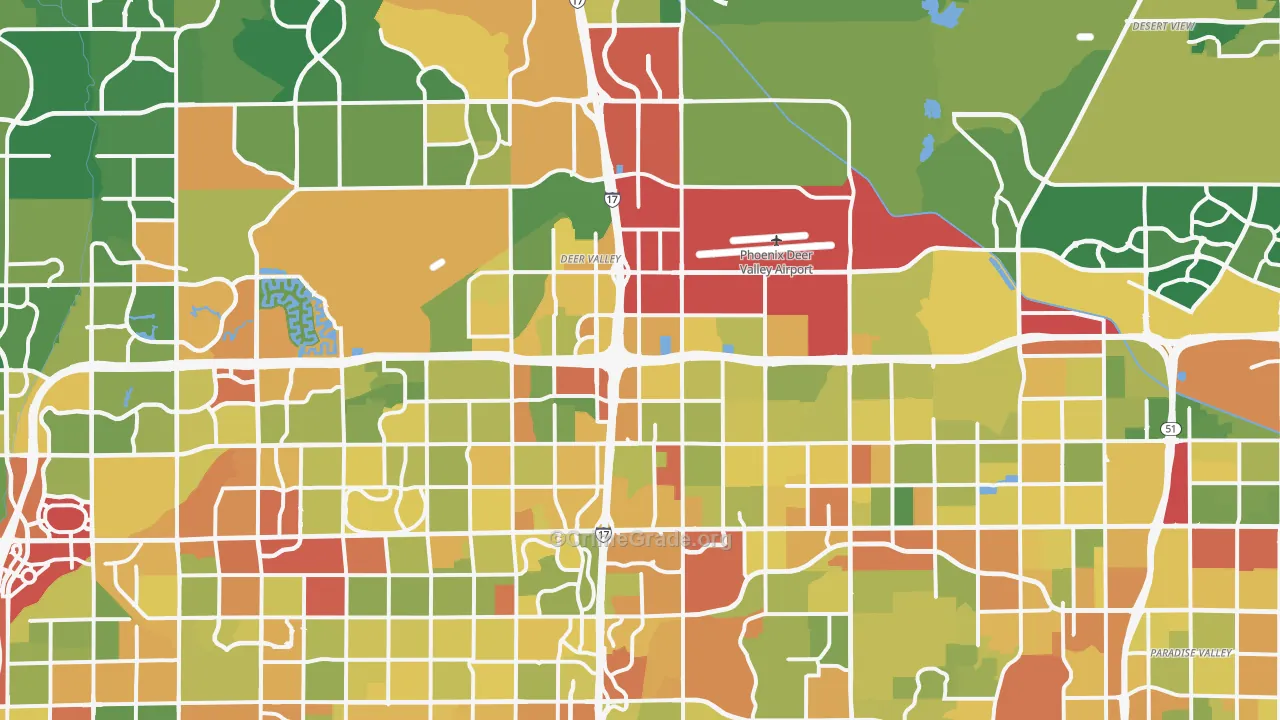 Deer Valley, Phoenix, AZ Map of Theft Rates
