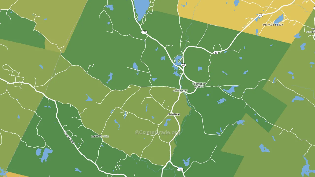Deerfield, NH Map of Theft Rates