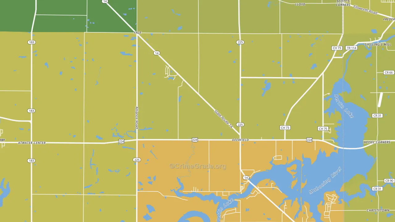 Deerfield, OH Map of Theft Rates