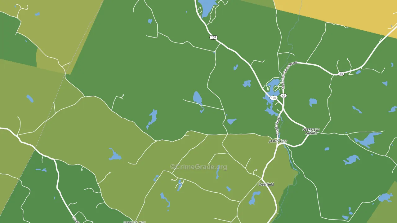 Deerfield Parade, NH Map of Theft Rates