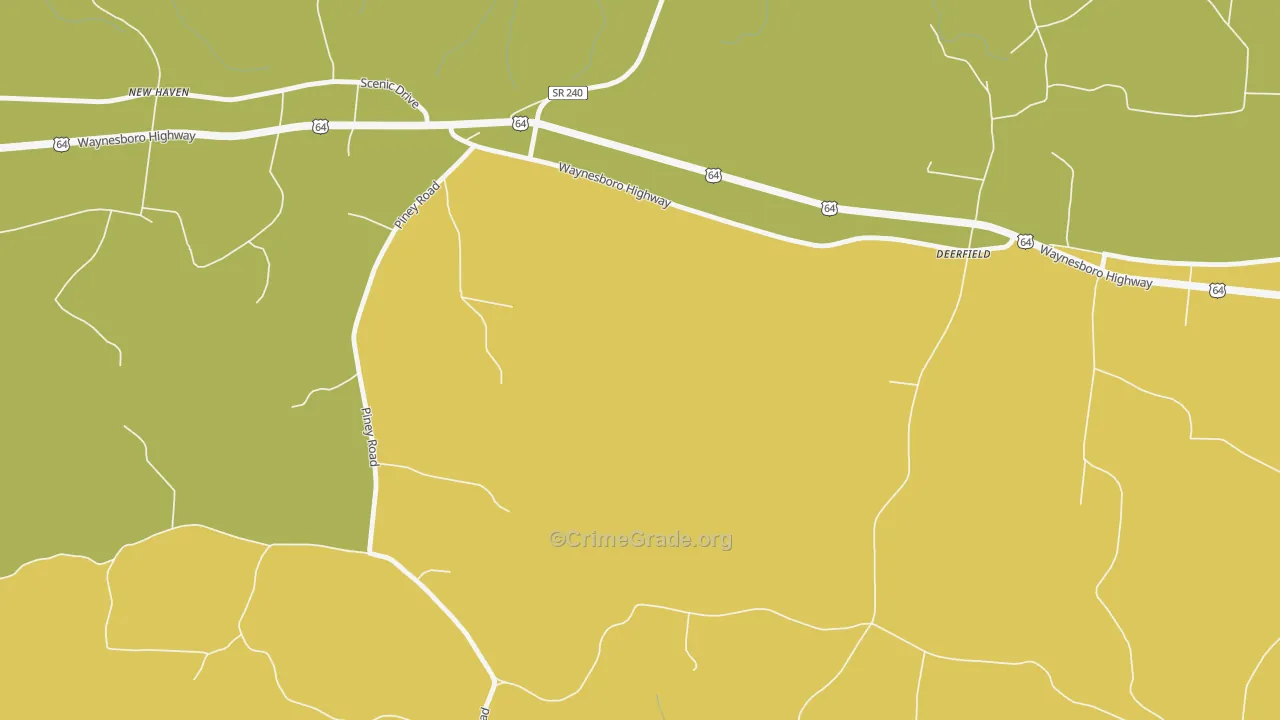 Deerfield, TN Map of Theft Rates