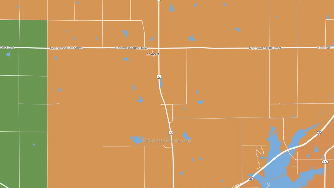 DeGraff, KS Map of Theft Rates