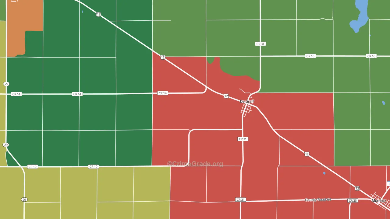 DeGraff, MN Map of Theft Rates