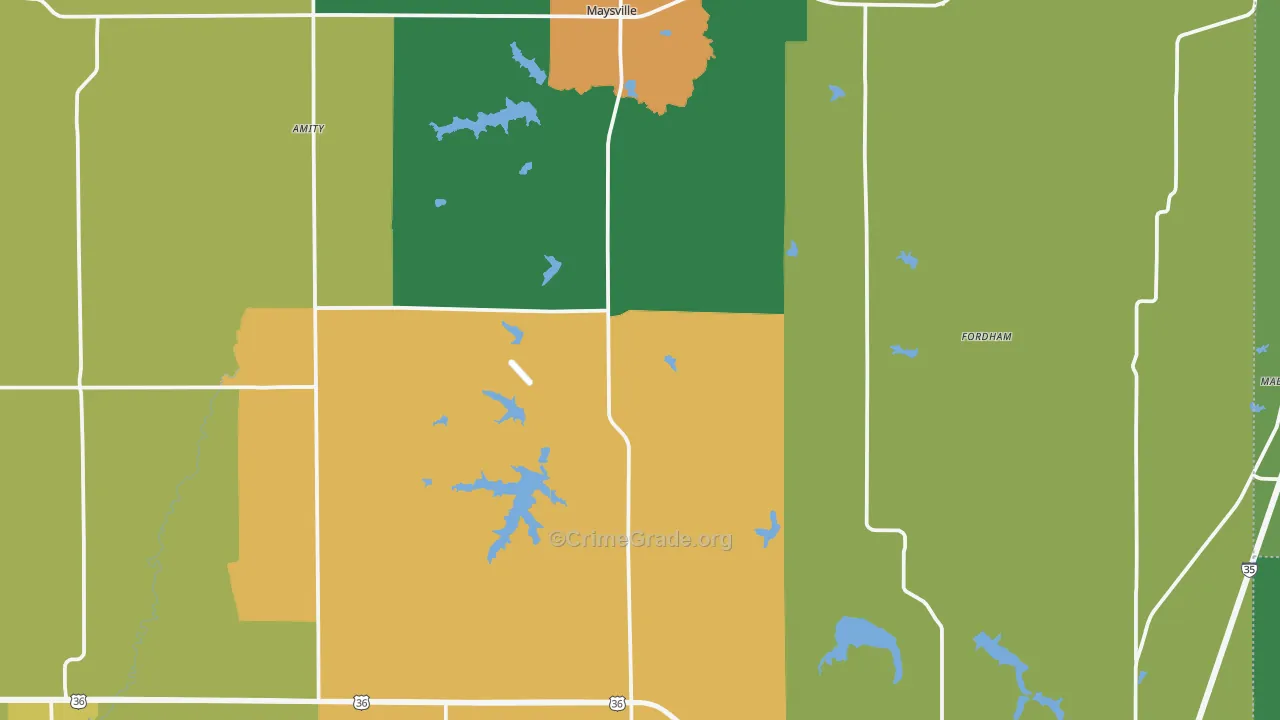 DeKalb County, MO Map of Theft Rates