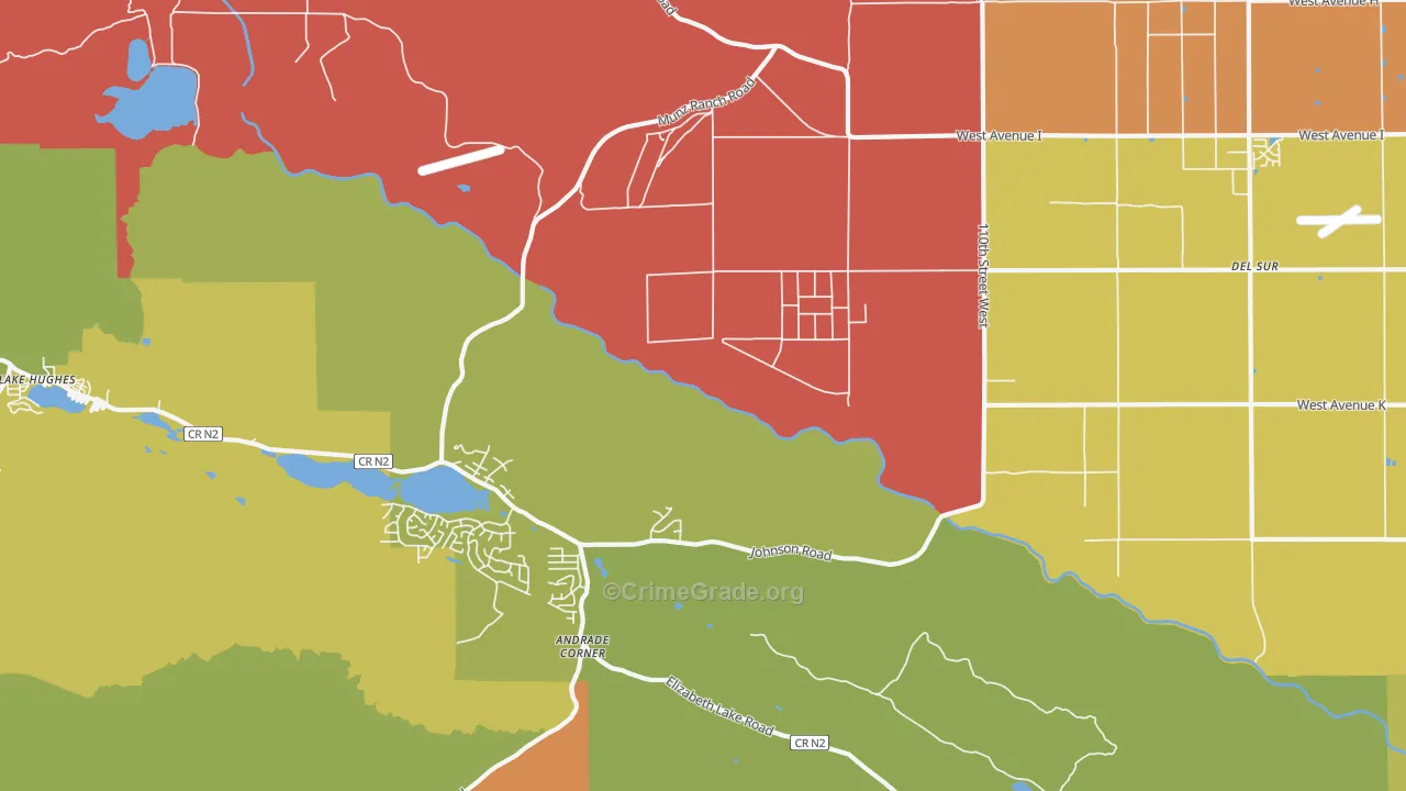 Del Sur, CA Map of Theft Rates