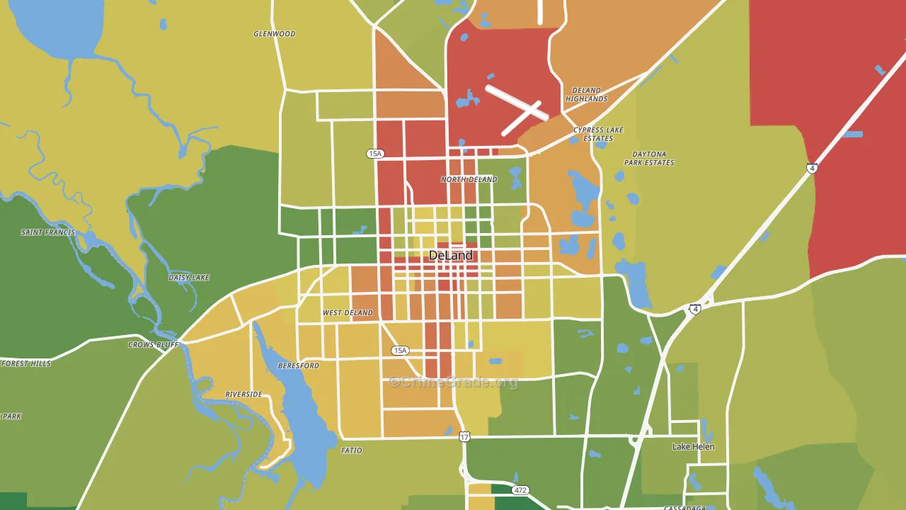 DeLand, FL Map of Theft Rates