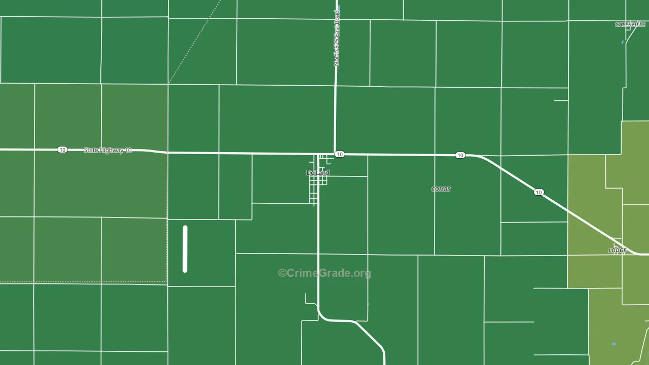 DeLand, IL Map of Theft Rates