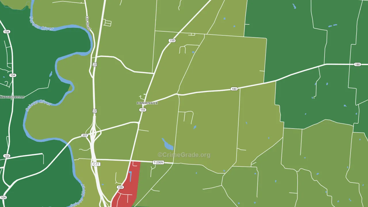 Delano, OH Map of Theft Rates