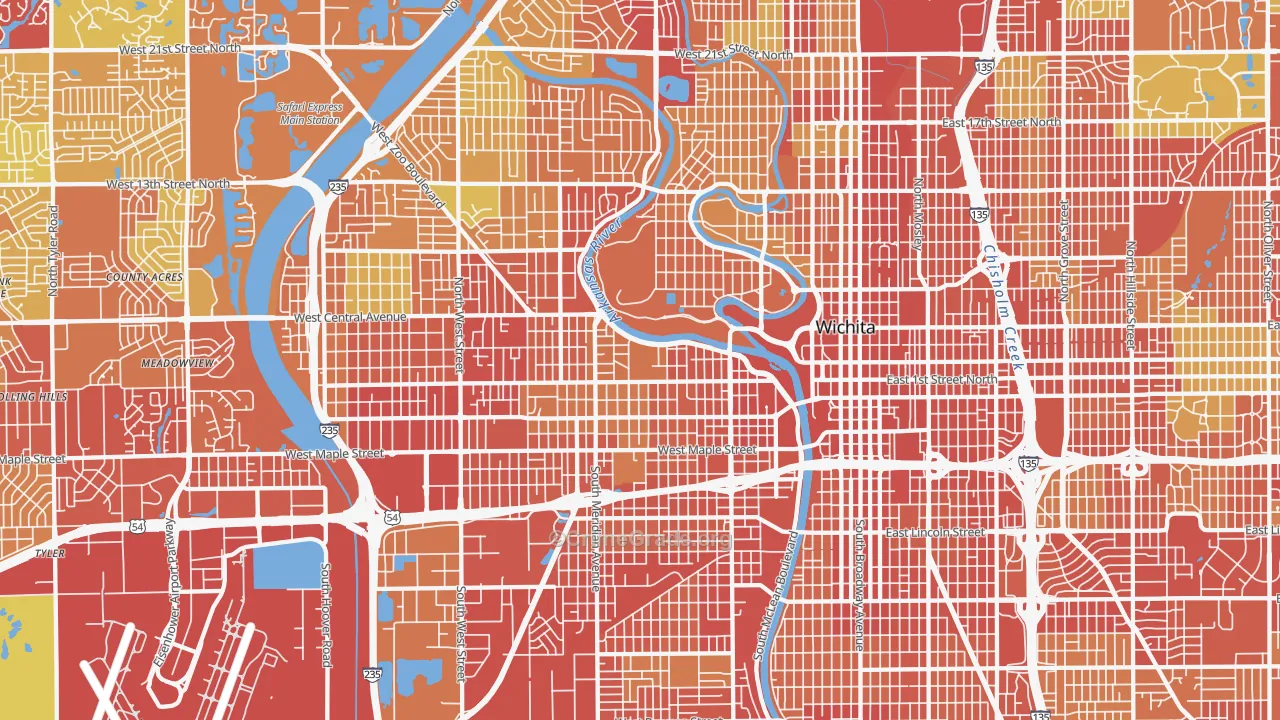 Delano, Wichita, KS Map of Theft Rates