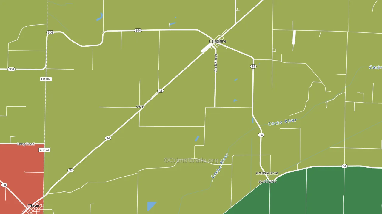 Delaplaine, AR Map of Theft Rates
